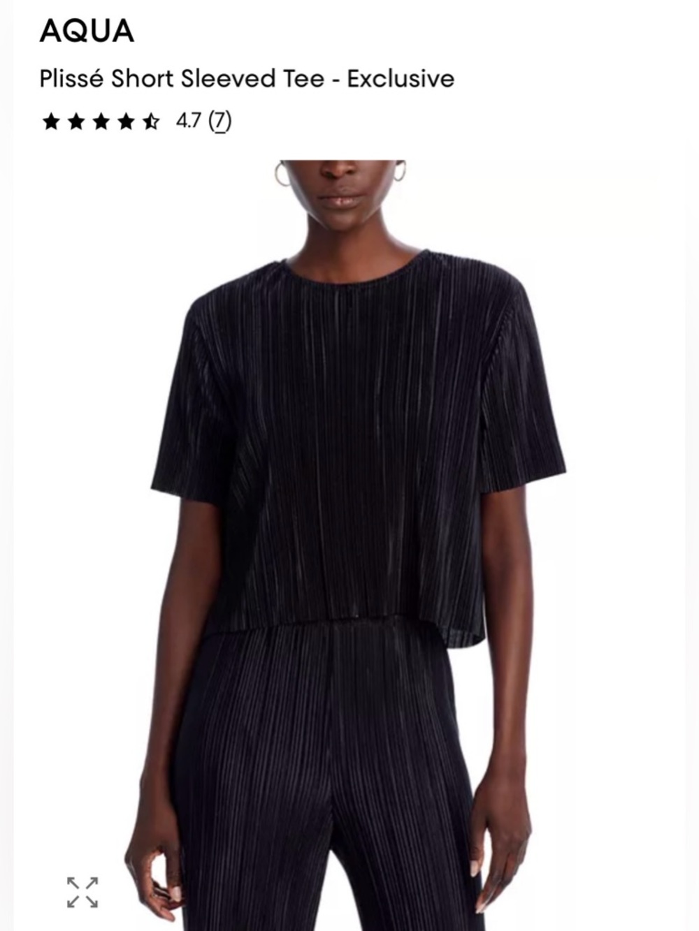 AQUA plisse short sleeved shirt